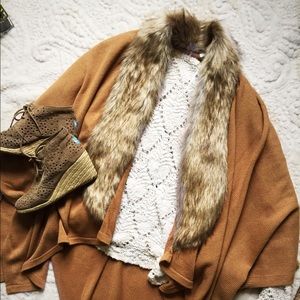 New York & Co. Faux Fur Poncho